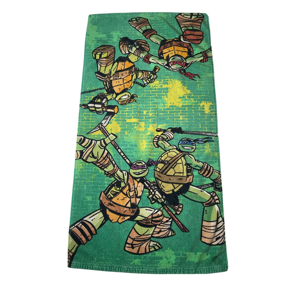 Nickelodeon Teenage Mutant Ninja Turtles 2014 Green Beach Bath Towel 23"‎ x 45"